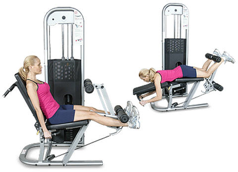 Inflight Fitness Seated Leg Extension/Leg Curl w/Shrouds